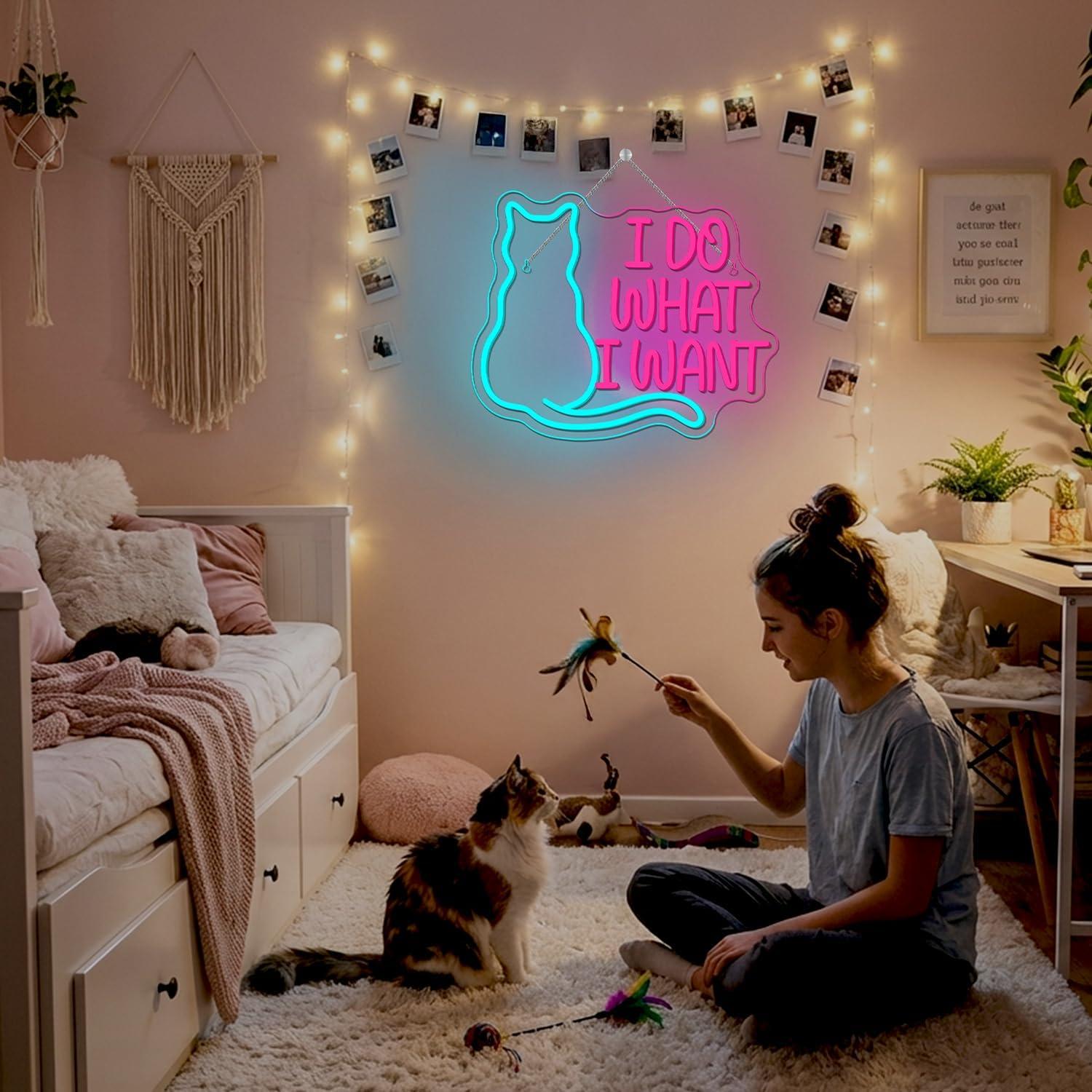 Letreiro de néon de gato com L - Gaming Accessories Shop avaliação e preço