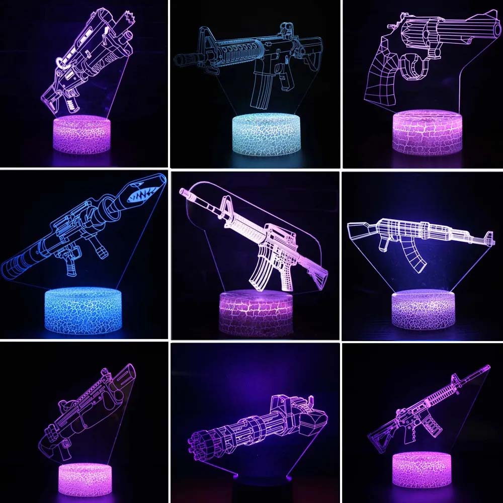 Jogo rifle 3d led night light  - Accessories For Your Gaming Room avaliação e preço